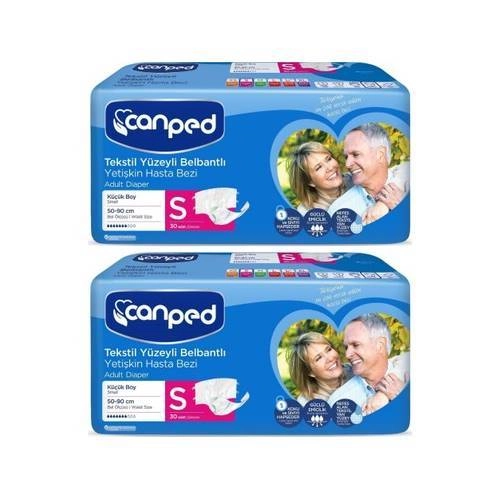 CANPED Belbantlı Tekstil Yüzeyli Hasta Bezi Küçük 60'Lı 2X30