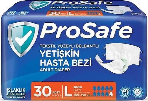 PROSAFE Belbantlı Textil Yüzey Hasta Bezi 30'lu Large