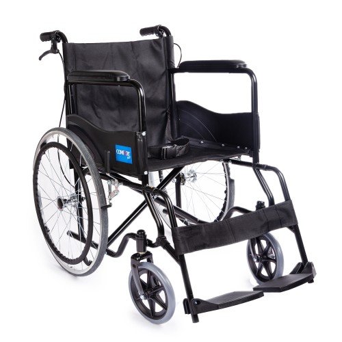 Comfort Plus DM809 Siyah Kumaş Standart Transfer Refakatçı Frenli Tekerlekli Sandalye